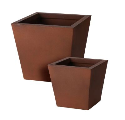 Ei brändiä Rustiikki kukkaruukku 2 kpl setti ruskea