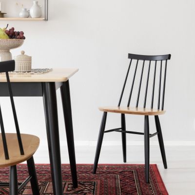 Veke Kaarna pinnatuoli musta/koivu 4kpl, asiakaspalautus