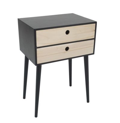 House Nordic Rimini yöpöytä 2-laatikolla musta/puu 2-laatuinen | Alk. 109,00 €