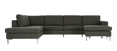 Veke Toronto u-kulmasohva vasen, vihreä verita 34, jalka kromi