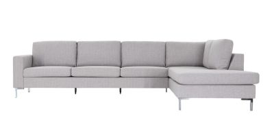 Veke Toronto XL-avokulmasohva oikea, hiekka hygge 10, jalka kromi