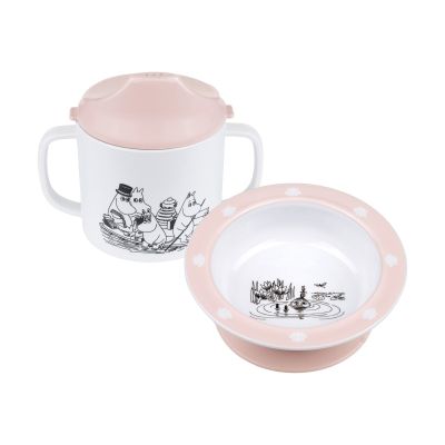 Rätt Start Mumin Vatten & Bad nokkamuki & imukuppilautanen Vaaleanpunainen | Alk. 23,00 €