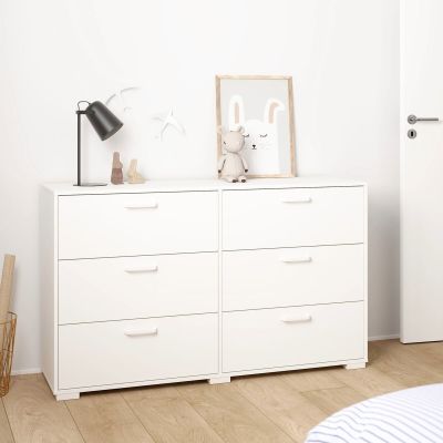 Tvilum Sofia lipasto 3+3-laatikkoa valkoinen | Alk. 199,00 €