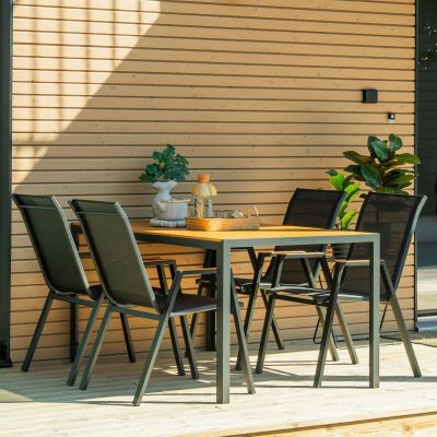 Veke Saarni-Daalia 4-hengen ruokailuryhmä ruskea/musta