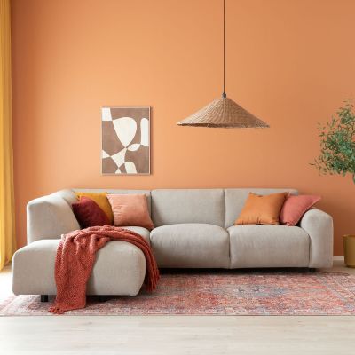 Veke Hattara avokulmasohva vasen hiekka Rodeo 204, kuvausmalli | Alk. 4 495,00 €