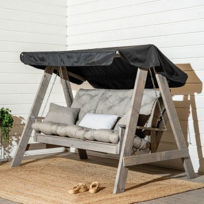 Veke Saaristo pihakeinu Lux pehmusteilla ja katoksella vaaleanharmaa/hiekka