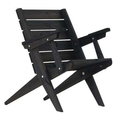 EcoFurn® Ecofurn Granny nojatuoli käsinojilla musta mänty