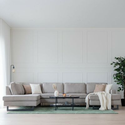 Veke Macho U-kulmasohva vasen Kitti Soro 23, mustat jalat