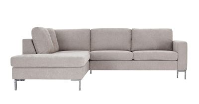 Veke Toronto avokulmasohva vasen, beige Storm 06, jalka kromi