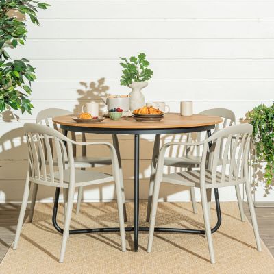 Mooda,Veke Silmu-Hanne 4-hengen pyöreä ruokailuryhmä ruskea/beige