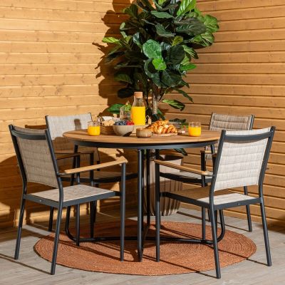 Mooda,Veke Silmu-Haave 4-hengen pyöreä ruokailuryhmä ruskea/musta | Alk. 955,00 €