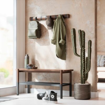 Umbra Flip naulakko 8 koukkua tumma pähkinä