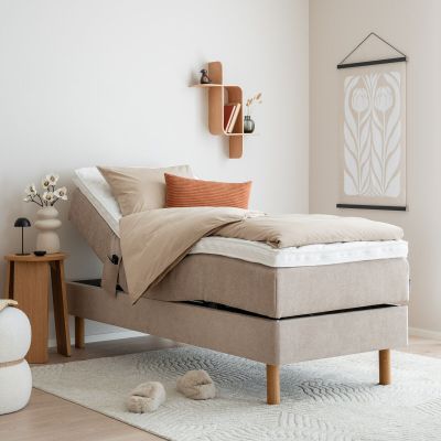 Unia kulta moottorisänkypaketti 80x200 XL beige, Unia muoto 9cm, Pyöreä öljytty | Alk. 1 598,00 €