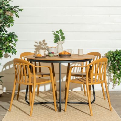 Mooda,Veke Silmu-Hanne 4-hengen pyöreä ruokailuryhmä ruskea/okra | Alk. 715,00 €