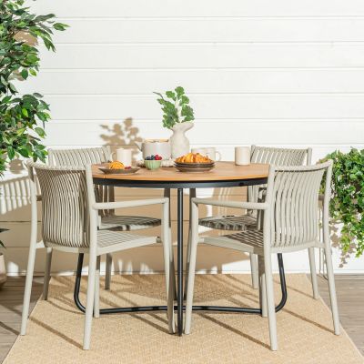 Mooda,Veke Silmu-Estrid 4-hengen pyöreä ruokailuryhmä ruskea/beige