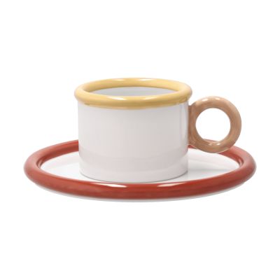 Scandi Living Chunky kuppi ja lautanen Punainen-keltainen | Alk. 26,90 €