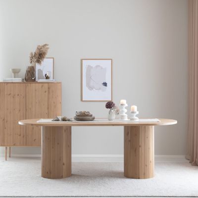 Veke Taimi ovaali ruokapöytä 210x95 cm hiekka, kuvausmalli | Alk. 1 490,00 €