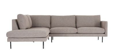 Veke Scandic Copenhagen avokulmasohva vasen beige Verdon 416, mustat jalat