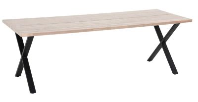 Veke Paljakka tammi lankkupöytä 230x90 cm valkolakattu tammi/musta | Alk. 1 120,00 €