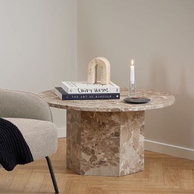 Veke Naxos pyöreä marmori sohvapöytä Ø80 cm matta latte | Alk. 599,00 €