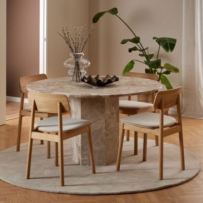 Veke Naxos pyöreä marmori ruokapöytä Ø130 cm matta latte | Alk. 1 495,00 €