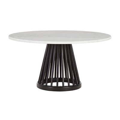 Tom Dixon, Fan-pöytä musta kivikansi 90 cm valkoinen | Alk. 1 503,00 €