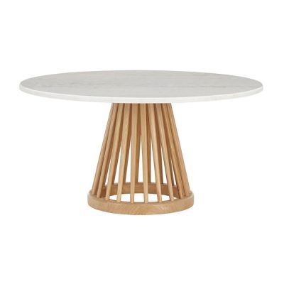 Tom Dixon, Fan-pöytä luonnonkivikansi 90 cm valkoinen | Alk. 1 503,00 €
