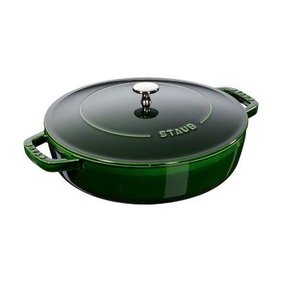 STAUB Staub Chistera traktoriastia valurauta Ø24 cm Basilikavihreä