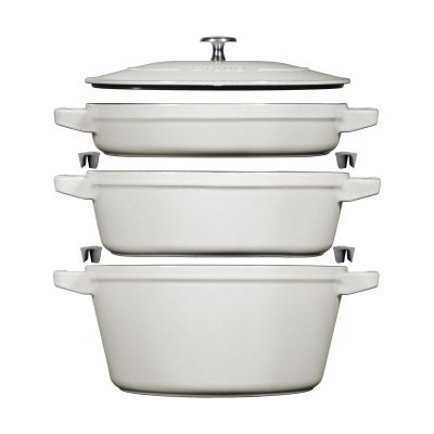 STAUB Staub kattila- ja kasvisetti pinottava 5 osaa. White truffle | Alk. 341,00 €