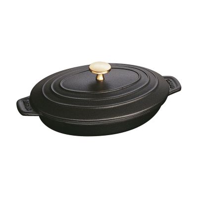 STAUB Staub valurautapata kannella ovaali 23 cm. Musta | Alk. 125,00 €