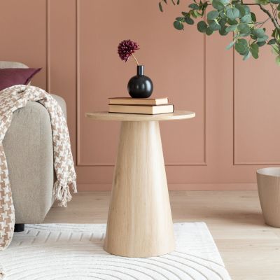 Veke Boom pyöreä apupöytä Ø45x55 cm valkotammi