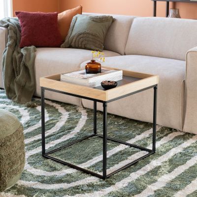 Veke Kulmio sohvapöytä 50x50x50 cm musta/tammi | Alk. 89,00 €