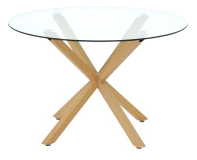 Veke Halen pyöreä ruokapöytä Ø120 cm tammi/ kirkas lasi