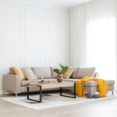 Veke Toronto avokulmasohva oikea hiekka Portland 22, asiakaspalautus