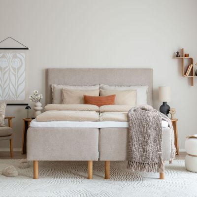 Unia Kulta sängynpääty 170x123 sileä beige Storm 06 kuvausmalli