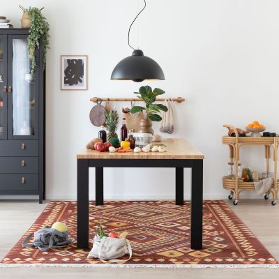 Veke Vuono pöytä 100x220 musta/koivu, asiakaspalautus | Alk. 799,00 €