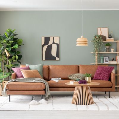 Veke Scandic Copenhagen divaanisohva, vasen, konjakinruskea Colorado 03 nahka, asiaka | Alk. 2 495,00 €
