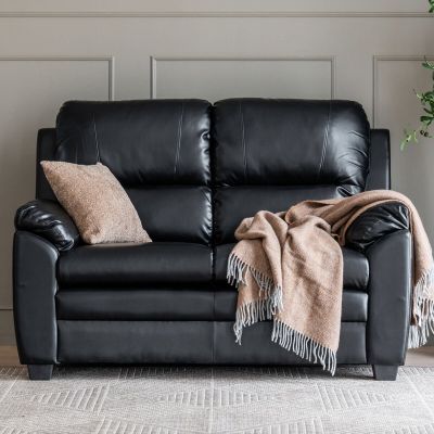 Veke Barcelona 2-istuttava sohva musta Bonded/kn, asiakaspalautus