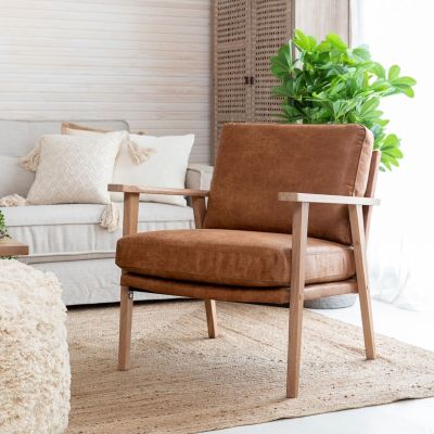 Veke Airy nojatuoli konjakinruskea colorado 03, valkaistu tammi, asiakaspalautus