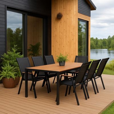 Veke Saarni-Daalia 6-hengen ruokailuryhmä ruskea/musta