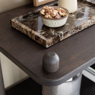 Veke Askel tammi avohylly 73x35x86 cm suoralla päädyllä savutammi