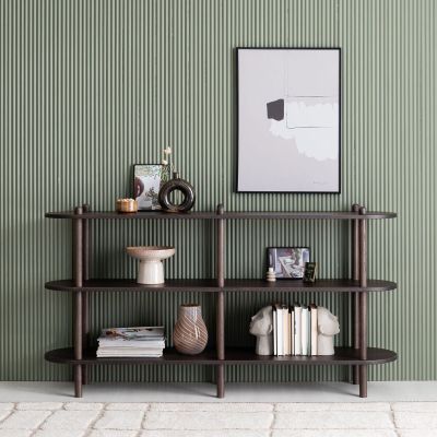 Veke Askel tammi avohylly 165x35x86 cm pyöreällä päädyllä savutammi | Alk. 864,00 €