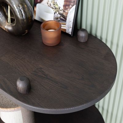 Veke Askel tammi avohylly 165x35x119 cm pyöreällä päädyllä savutammi | Alk. 1 136,00 €
