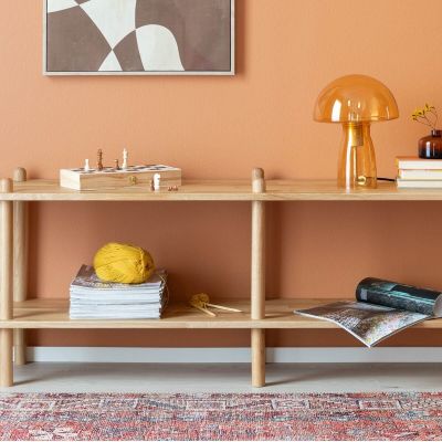 Veke Askel tammi korkea tv-taso 138x35x53,5 cm suoralla päädyllä lakattu tammi