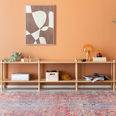 Veke Askel tammi korkea tv-taso 203x35x53,5 cm suoralla päädyllä lakattu tammi | Alk. 756,00 €
