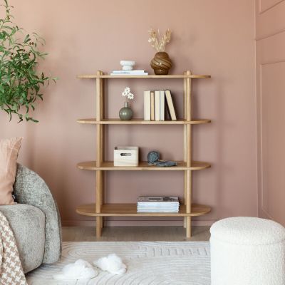 Veke Askel tammi avohylly 100x35x119 cm pyöreällä päädyllä lakattu tammi | Alk. 744,00 €