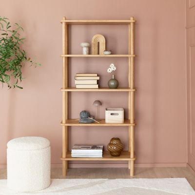 Veke Askel tammi avohylly 73x35x152 cm suoralla päädyllä lakattu tammi