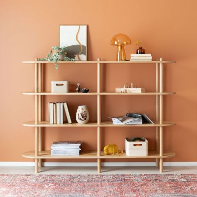 Veke Askel tammi avohylly 165x35x119 cm pyöreällä päädyllä lakattu tammi | Alk. 1 136,00 €