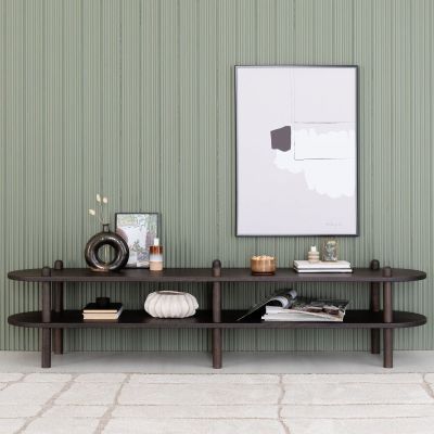 Veke Askel tammi matala tv-taso 165x35x38 cm pyöreällä päädyllä savutammi | Alk. 568,00 €