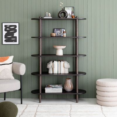 Veke Askel tammi avohylly 100x35x152 cm pyöreällä päädyllä savutammi | Alk. 922,00 €